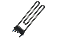 Тэн 1950W, прямой, с отверстием под датчик, L=235 мм, l=16 мм, широкая  резинка с "юбкой", сдвоенные клеммы, T-Controls, Zanussi, Bosch